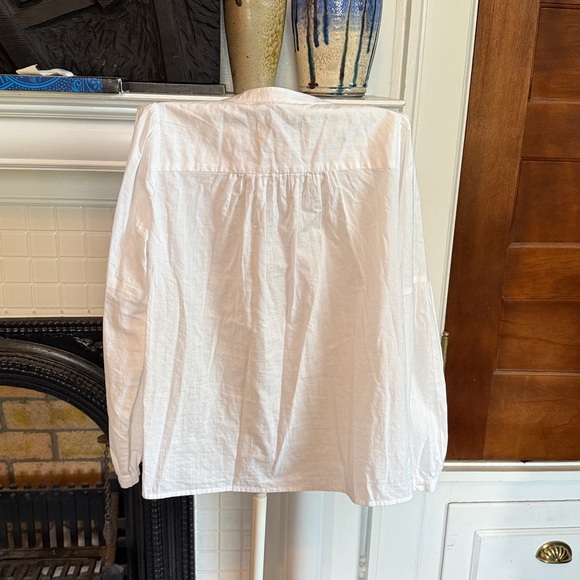 LOFT Tie neck tasseled bib blouse- worn once- excellent condition - Picture 9 of 10